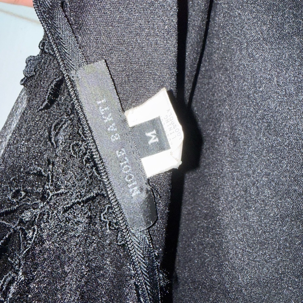 Nicole Bakti Black Lace Asymmetrical Dress - Size M - Picture 12 of 12